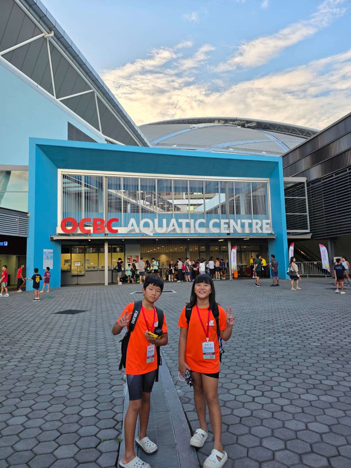 Evan Liew in Pesta Sukan 2026 athlete gear at OCBC Aquatic Centre